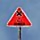 Design a triangular danger traffic sign steel pole