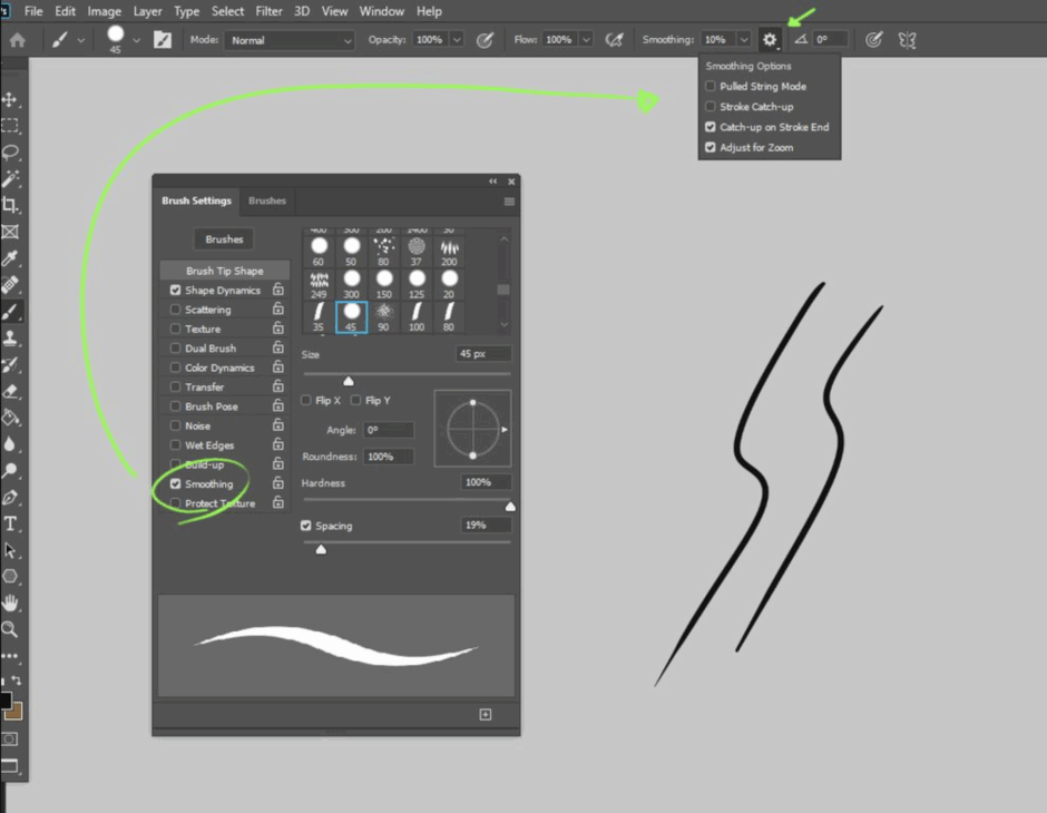 Smoothing in Photoshop